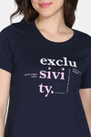 Zivame Knit Cotton Sleep Top - Naval Academy — thumbnail 6